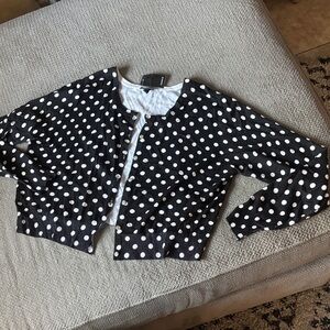 torrid Black and White Polka Dot Cardigan